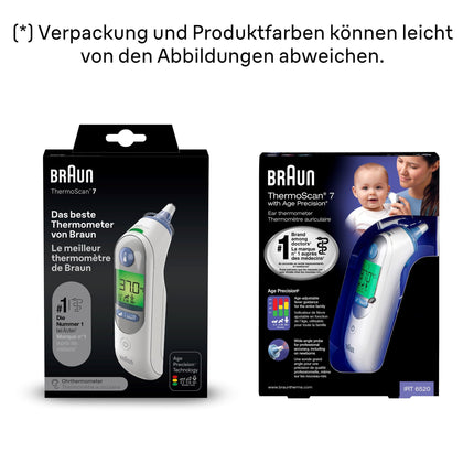 Braun ThermoScan 7 Ear Thermometer BRAIRT6520 | Age Precision Technology | Color-coded digital display | Baby and toddler friendly | The #1 brand among doctors (1)