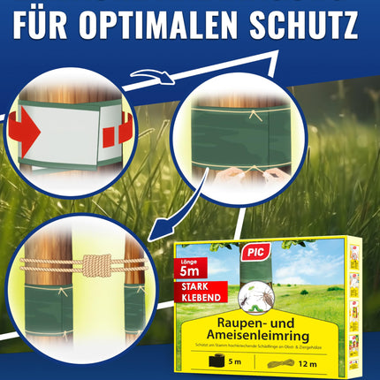 PIC glue rings for fruit trees self-adhesive - 5 meter glue ring, trunk protection for fruit trees - tree protection, tree glue ring, caterpillar glue for fruit trees as a ring, tree trunk protection
