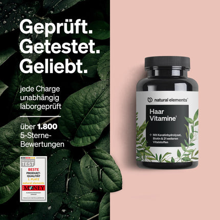 Hair Vitamins – 180 Capsules – Highly dosed with keratin hydrolysate, biotin, selenium, zinc, millet extract, B vitamins &amp; more – for hair, skin &amp; nails* – Produced in Germany &amp; laboratory tested