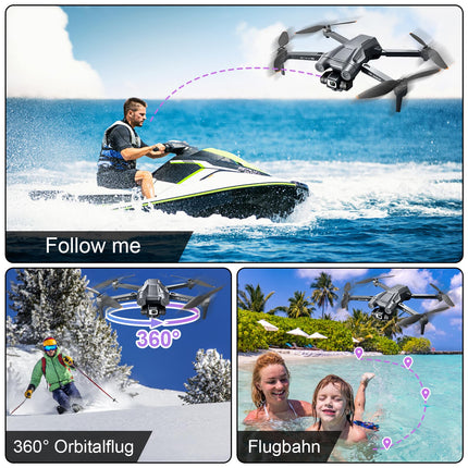 MINGPINHUIUS GPS Drone with 4K HD Camera, RC Quadcopter with Auto Return, 5G WiFi Image Transmission, 50 Min. Long Flight Time, with Brushless Motor, Altitude Hold Headless Mode