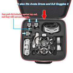 RLSOCO Carrying Case for DJI FPV Combo/Avata Pro - fits FPV/Avata accessories: drone body, FPV Goggles V2, remote control, motion controller, bracers, charger and 4 batteries (one in the drone body)