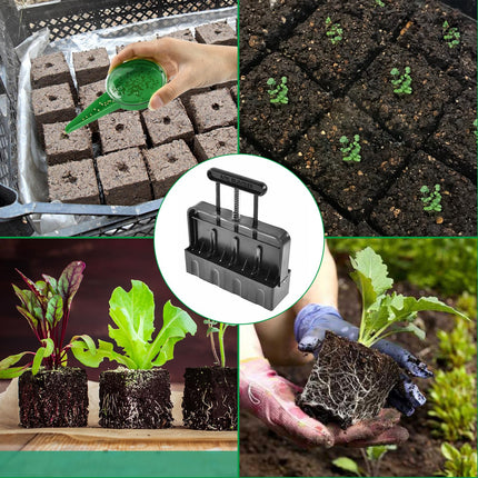 YIZHIXIANGQ Manual Soil Blocker, 5 cm Handheld Soil Blocker, Soil Blocker Cultivation, With Seed Sower, Suitable for Plant Transplantation, Plant Cultivation, Gardens, Greenhouses, Vegetable Gardens