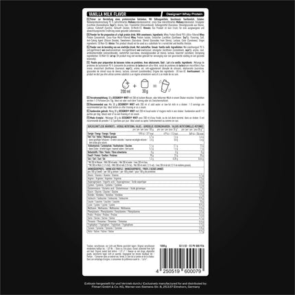 ESN Designer Whey Protein Powder, Vanilla, 1 kg, up to 23 g protein per serving, ideal for building and maintaining muscle - made in Germany
