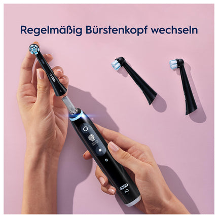 Oral-B iO Gentle Cleaning Electric Toothbrush Heads, 6 Pack, Gentle Tooth Cleaning, Original Toothbrush Head for Oral-B iO Toothbrushes, Mailbox-Safe Packaging, Black