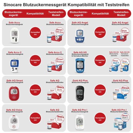 sinocare blood glucose meter, glucose meter with blood glucose test strips 50, pain-free &amp; fast, low sample volume - mg/dL (Safe-Accu2 blood glucose meter 50 set)