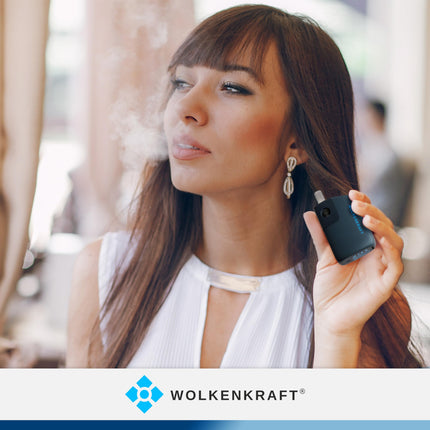 WOLKENKRAFT FX MINI ULTRA Premium Vaporizer - USB-C | Magnetic Slide-In Mouthpiece | Titanium Chamber | Temperature 100-220 °C | Operating Timer 3-5 Min. | 100% Convection *Night Blue*