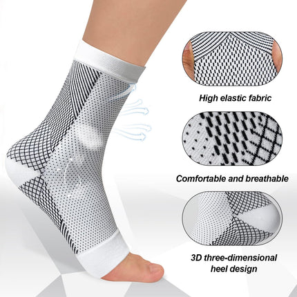 hautllaif 2 Pairs of Orthopedic Compression Socks, Compression Socks for Heel Spurs and Plantar Fasciitis, Compression Socks for Men and Women (S/M, Nylon)