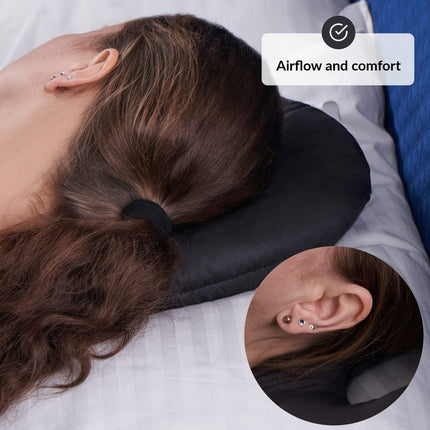 ODOXIA Piercing Pillow with Hole | For Ear Pain Relief | Donut Pillow | Ear Cushion | Sleeping Ring for Side Sleepers to Relieve Ear Pain | Piercing Pillow (Black)