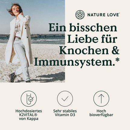 Vitamin D3 + K2 (50ml) - Highly bioavailable thanks to original K2VITAL® 99.7% all-trans - laboratory-tested 1000 IU vitamin D3 per drop (1700 drops with vitamin D + vitamin K) - in MCT oil - High dosage