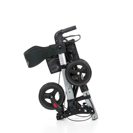 REHASHOP Lightweight Rollator Butterfly anthracite with soft tires and cane holder - Foldable and lightweight