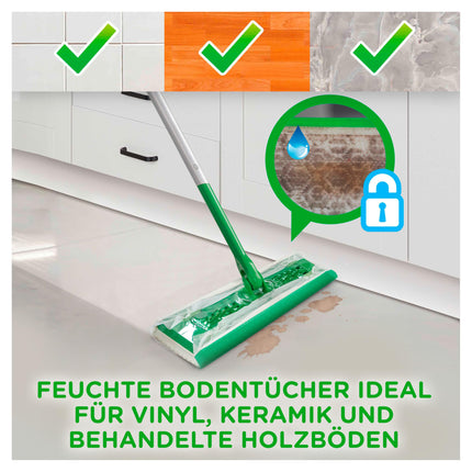 Swiffer Floor Mop with 102 Dry Floor Cloths Picks Up Dirt and Locks It in (+3 Wet Floor Cloths as Sample Pack)