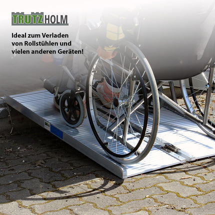 TRUTZHOLM wheelchair ramp foldable 122 cm load capacity 272 kg aluminum grey ribbed access ramp