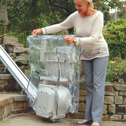 A straight stairlift from Pflanz-Homelift for outdoor use, up to 5 meters long