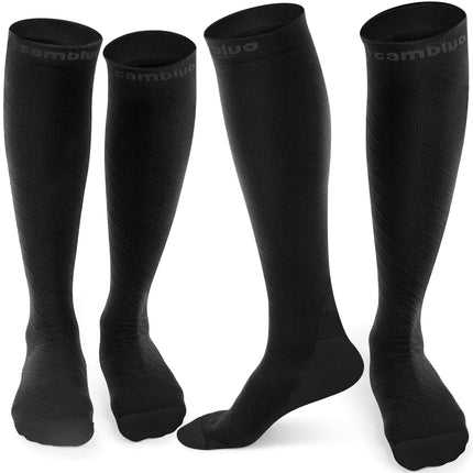 CAMBIVO compression stockings for women and men, 2 pairs, compression socks, support stockings for running, sports, flights, travel, cycling
