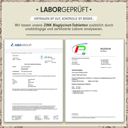 Zinc 25mg - 365 tablets (vegan) with zinc bisglycinate (zinc chelate) for maximum bioavailability - laboratory-tested with certificate - optimally high dosage - 1 year's supply - ProFuel