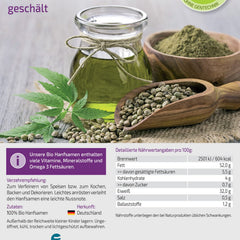 Vita2You Organic Hemp Seeds Peeled 1kg - German Cultivation - 100% Raw Food Quality in a Zip Bag - 1000g - Premium Quality