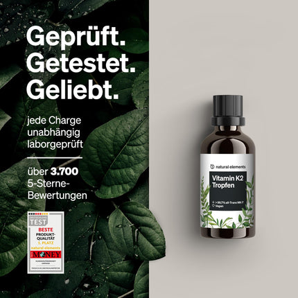 Vitamin K2 MK-7 200µg – 50 ml – all-trans content &gt;99.7% – laboratory-tested, vegan, high-dose &amp; produced in Germany
