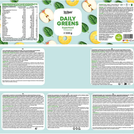 Daily Greens Superfood Powder (300 grams) Alternative to Athletic Greens | Vitamins, minerals, vegan protein and fiber | Smoothie