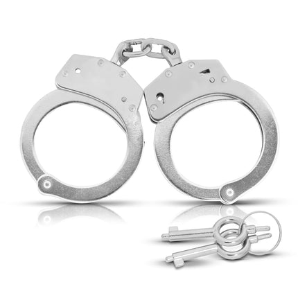 VIKING GEAR® genuine professional handcuffs made of hardened steel in silver with 2 keys - government quality - security accessories - handcuffs sex - handcuffs sex