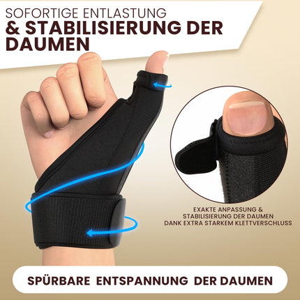 DAUMENFREUND© Premium Thumb Bandage Right &amp; Left - NEW 2025 - Thumb Splint Hand Splint Thumb Orthosis Hand Bandage Wrist EXTRA STABLE - Orthosis Thumb Saddle Joint Bandage Thumb Thumb Support