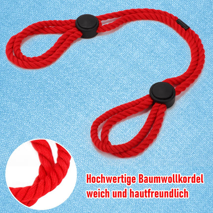 2 Bondage Rope Set for Wrists and Ankles, Adjustable BDSM Restraints and Bondage Rope, BDSM Restraints Hand and Foot Handcuffs for Couples (Red)