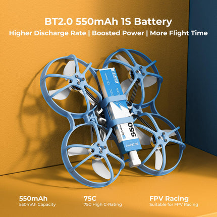 BETAFPV Meteor75 Pro Brushless Whoop Quadcopter with Matrix 1S ​​5IN1 FC, 45mm 3-Blade Props, Flight Time Up to 6.5mins with BT2.0 550mAh 1S Battery, for FPV Drone Freestyle Racing Indoor Outdoor - ELRS