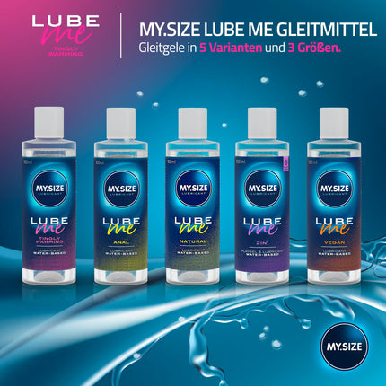 MY.SIZE Lube Me Premium Lubricant Tingly Warming 100 ml I Lubricant warming, tingling &amp; odorless I Water-based lubricants I Lubricant gel for toys &amp; latex condoms I water-based lubrication
