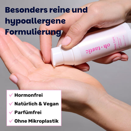 Intimate Wash Lotion for Women - Antibacterial &amp; soap-free shower gel for the intimate area, intimate wash lotion for women with lactic acid bacteria against itching, vaginal yeast infections &amp; odor - ohtastic - (50ml)