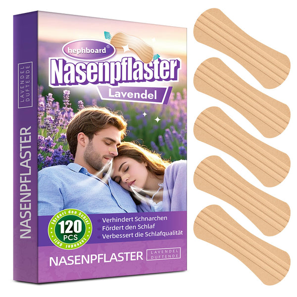 Nose Patches Snore Stopper 120 Pieces Nose Patches Snoring with Lavender for Better Sleep Nose Strips Anti Snore Nose Strips Better Breathing Nasal Dilator Nasal Strips Against Snoring