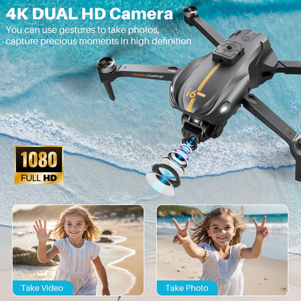 Drone with Camera for Adults, 1080P HD FPV Camera, Drone for Beginners with Altitude Hold, One Key Landing, 4 Way Obstacle Avoidance, Speed ​​Adjustment, Headless Mode, 3D Flips