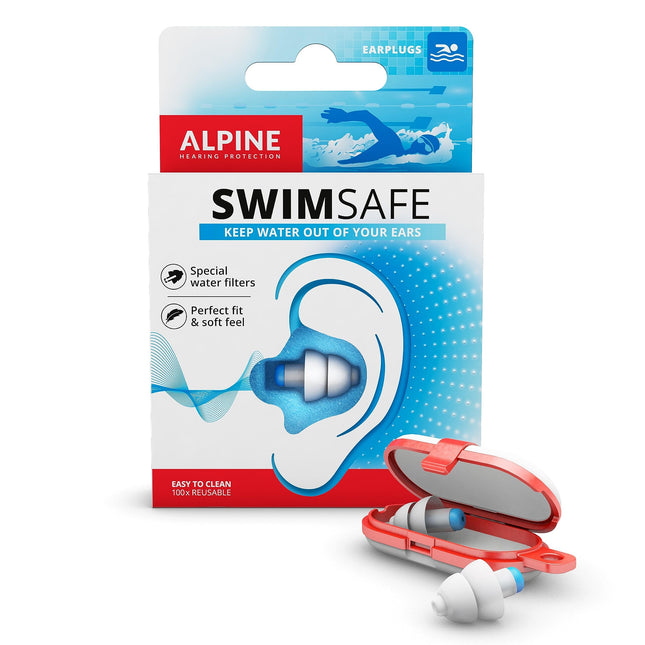 Alpine SwimSafe Earplugs - Waterproof Earplugs for Swimming, Keep Water Out - Comfortable Hypoallergenic Material - Reusable