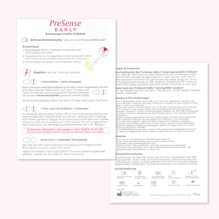 PreSense® - Rapid Pregnancy Test (2-pack) - Fast, Safe, Reliable and Easy – Urine Test - Pregnancy Test