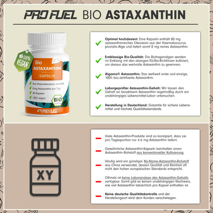 ORGANIC Astaxanthin capsules 60x - Astaxanthin high dose &amp; organic - 8 mg Astaxanthin per capsule - Algamo® Premium Astaxanthin from the blood rain algae (Haematococcus pluvialis) - laboratory tested with certificate