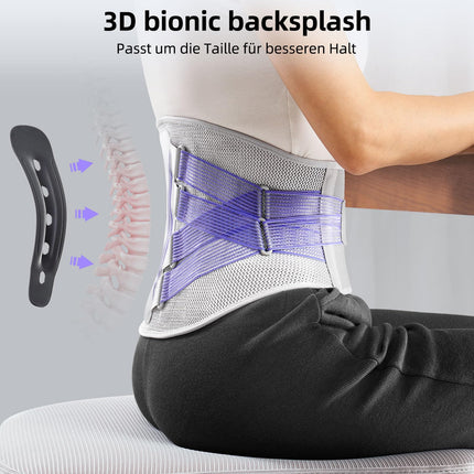 FREETOO Back Support Belt 3D Knit Ultra Breathable Back Brace for Men and Women 5 Support Modules to Relieve Back Pain Purple Stylish Posture Corrector for Urban Beauties M