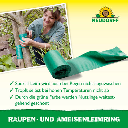 Neudorff Caterpillar and Ant Glue Ring – Protects fruit and ornamental trees against pests that crawl up the trunk, highly adhesive and insecticide-free, 3 m, Green