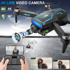 OBEST Drone with 4K Camera for Kids Beginners, Foldable FPV Drone WiFi Live Transmission, Brushless Motor, Obstacle Avoidance, 2 Batteries 28mins, Altitude Hold, Headless Mode, One Key Takeoff/Landing