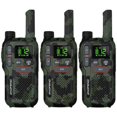 BAOFENG GT-18 Walkie Talkie PMR446 License-Free Two-Way Radio for Adults and Children, Rechargeable Walkie Talkie 1500mAh Battery, Dual PTT, 16 Channels, Scan, Flashlight for Camping and Hiking, Pack of 3