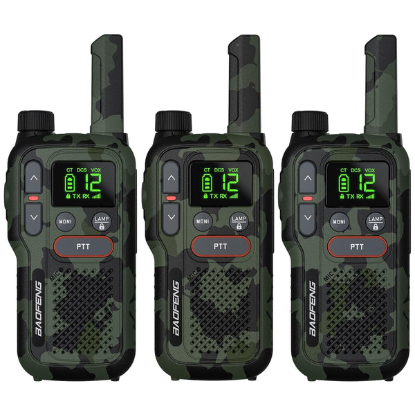 BAOFENG GT-18 Walkie Talkie PMR446 License-Free Two-Way Radio for Adults and Children, Rechargeable Walkie Talkie 1500mAh Battery, Dual PTT, 16 Channels, Scan, Flashlight for Camping and Hiking, Pack of 3