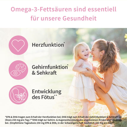 Premium Omega-3 Capsules – for Mom &amp; Baby – 293 mg DHA and 173 mg EPA – Before, During &amp; After Pregnancy – Safe &amp; Fresh Omega-3 – Easy to Take – 90 Mini Capsules