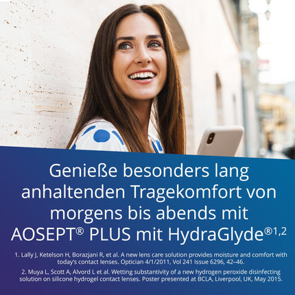 Aosept Plus with Hydraglyde Contact Lens Solution, Bulk Pack, 2 x 360 ml