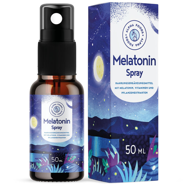 Melatonin Spray High Dose - 400 Day Supply (50ml) - with Valerian, Passionflower, Lemon Balm, Lavender, Vitamins B6 &amp; B1 - Alcohol-Free - Vegan - Raspberry Flavor - Alpha Foods