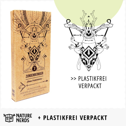 Nature Nerds - Copper Tongue Cleaner (3 pieces) - Jihwa Prakshalana - An Ayurvedic detoxification ritual with the tongue scraper - plastic-free oral hygiene