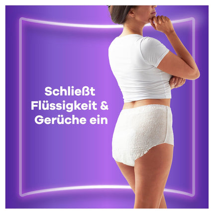Always Discreet Incontinence Pants Size M, Regular, 48 Pants (4 x 12 pieces) for women, monthly pack, locks in odors and fluids instantly