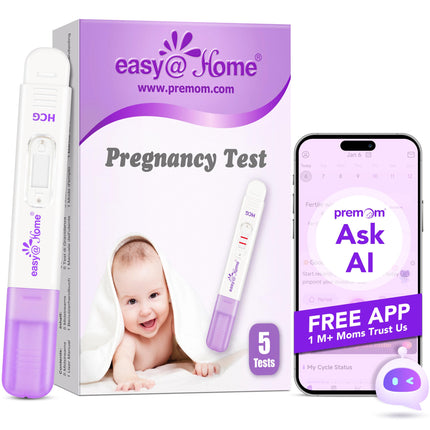 Easy@Home 5 x Pregnancy Test Early Pregnancy Test: Ultra Sensitive Pregnancy Test 10 mIU/ml - Reliable Early Pregnancy Test with High Accuracy - 5 HCG Test