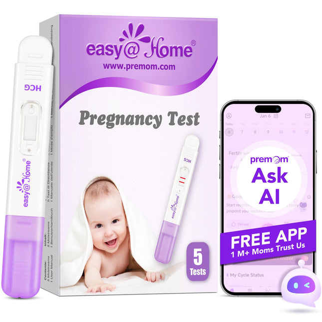 Easy@Home 5 x Pregnancy Test Early Pregnancy Test: Ultra Sensitive Pregnancy Test 10 mIU/ml - Reliable Early Pregnancy Test with High Accuracy - 5 HCG Test