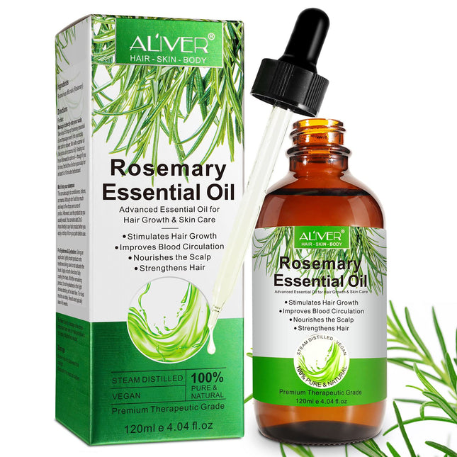 VXHDAG 100% Pure Rosemary Essential Oil for Skin Care - for Eyebrows and Eyelashes, Nourishes the Scalp, Stimulates Hair Growth for Men and Women (1 Pack 1x120ml)