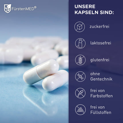 FürstenMED® Glucosamine Chondroitin MSM High Dose + Vitamin C, 180 Capsules as a 4-component complex with Glucosamine, Laboratory Tested &amp; Without Unwanted Additives