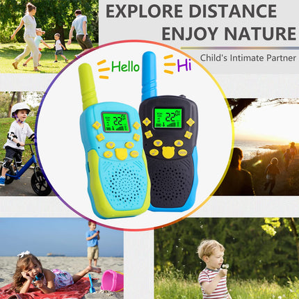 TUCHUNME Walkie Talkie Kids, Rechargeable 8 Channels Outdoor Toy Two-Way Radio with Flashlight Gifts for Boys and Girls Long Range for Outdoor Trip Adventures, Camping, Hiking