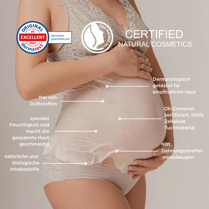 MEBLOOM BeLoved Moisturizing Belly Mask (40x60) cm - for the belly during pregnancy - protects against stretch marks - made from natural and organic plant substances