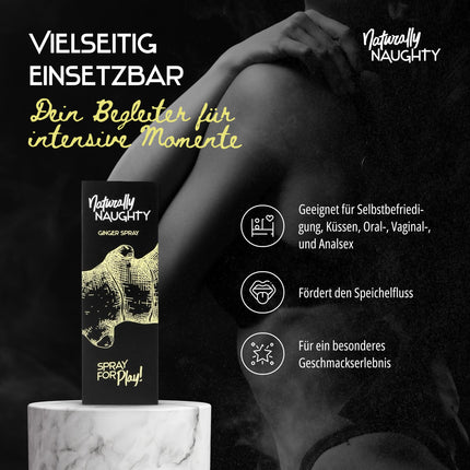 Naturally Naughty Ginger Spray: Warming, stimulating effect for intense orgasms, natural ingredients, with ginger and blackberry extract, 30 ml